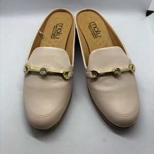 MALU blush pink mule slide on with gold & bling accent-woman’s 7